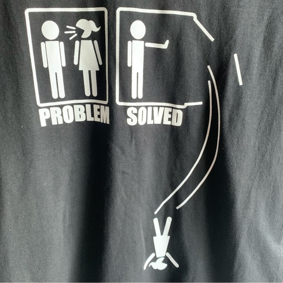 AL Style Men’s Problem Solved Black Tee Size Large - Picture 6 of 7